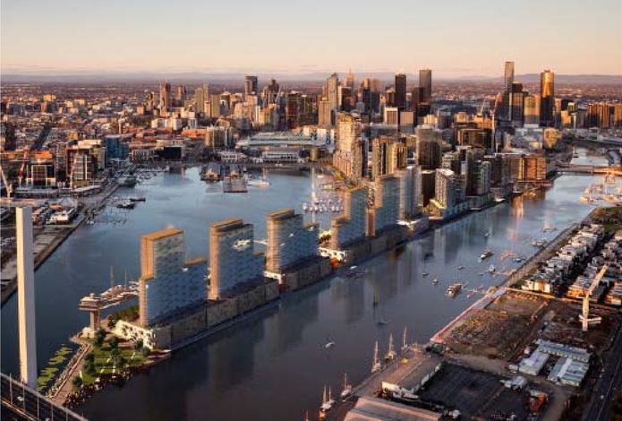 New development plan for Collins Wharf masterplanned by Jackson Clements Burrows in collaboration with Aspect Oculus.