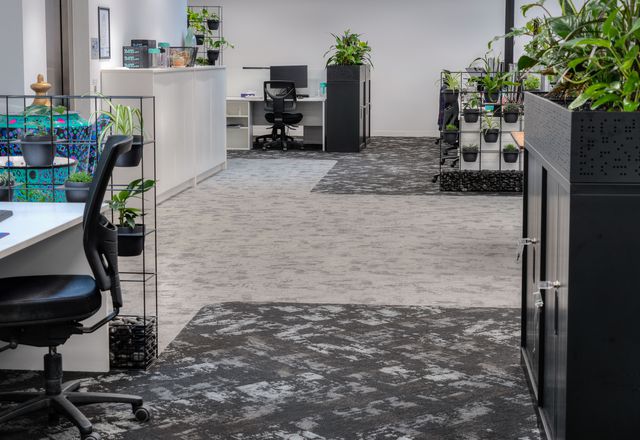 T2's new corporate office features Ecosoft carpet tiles.
