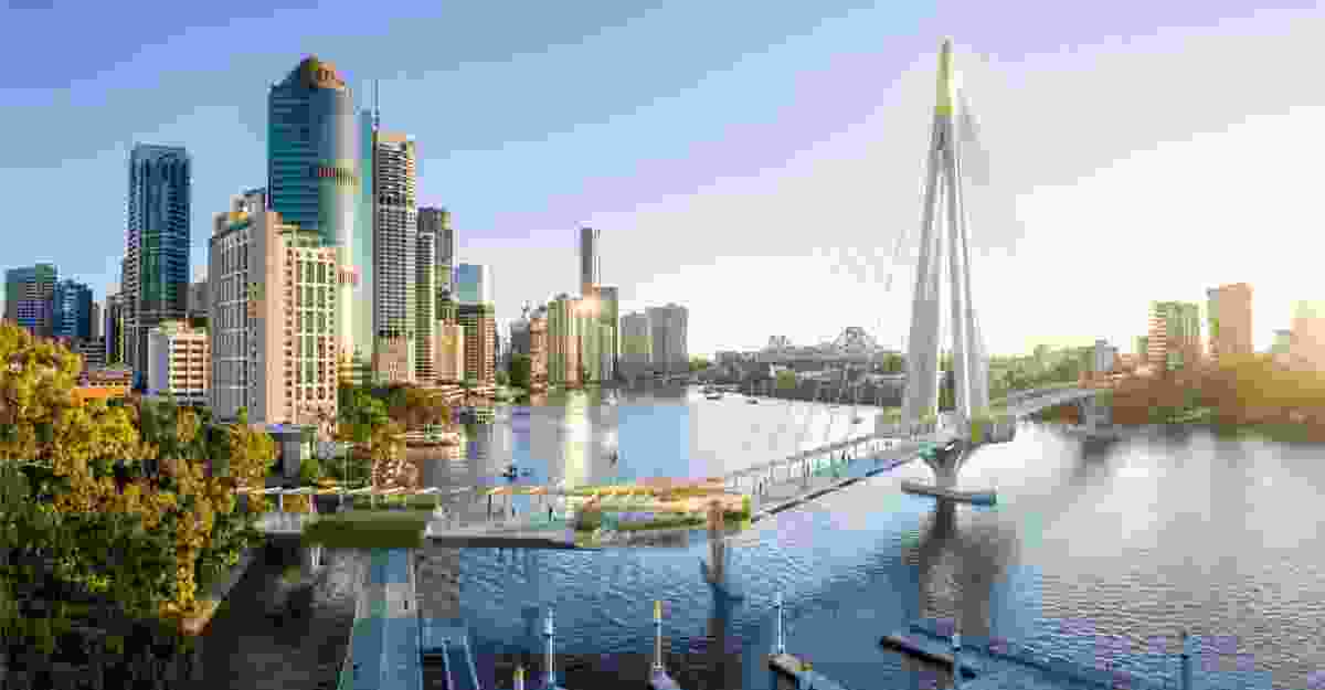 Kangaroo Point Green bridge by Cox Architects and Arup.