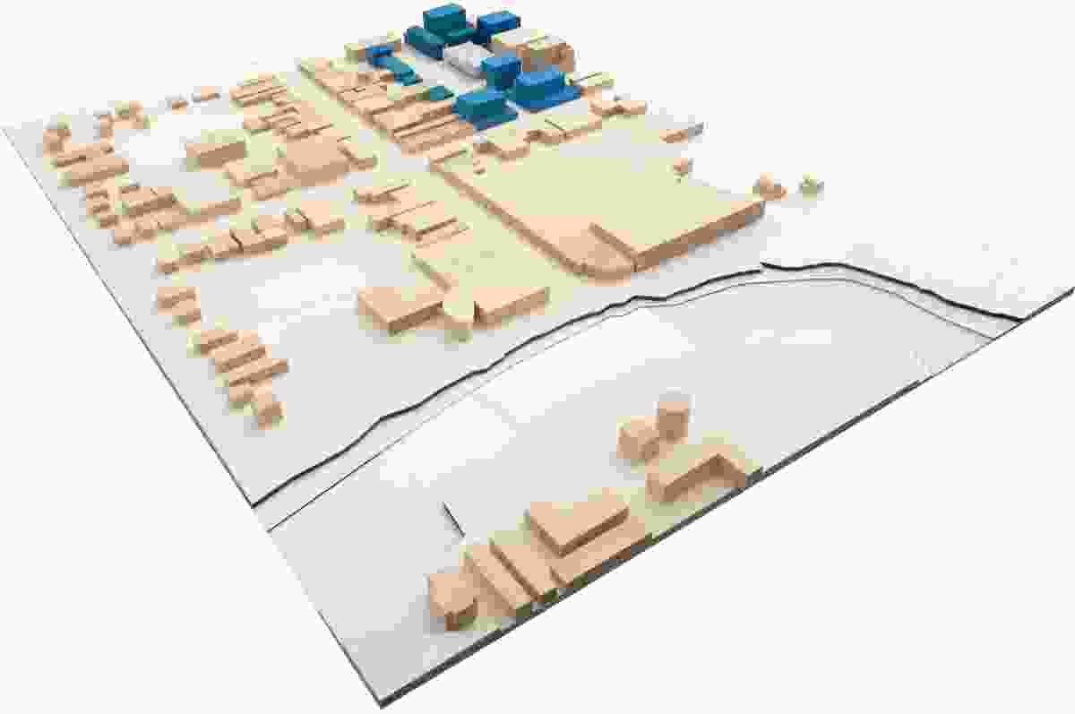 A model of the masterplan for the new Queanbeyan cinema precinct by Stewart Hollenstein and Stewart Architecture.
