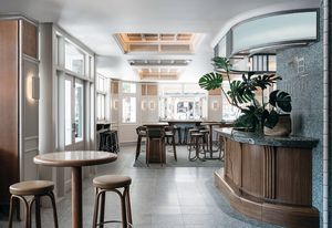 Lighting is generally diffused or reflected back on to walls and ceilings helping to make the venue appear to glow at night.