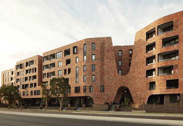 The half-million recycled bricks used for the facade acknowledge the historic brickworks and contribute to sustainability efforts.