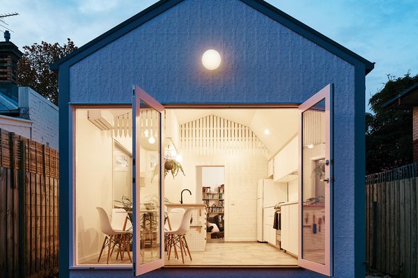 Designer Pia Ednie-Brown of Onomatopoeia named this modest terrace house in a northern suburb of Melbourne Avery Green.