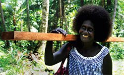 The Ngari school was built by the entire community, including Davinia
Solo of Paelongge
village. Photograph Vicki Hon Briggs.