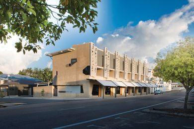 The mixed-use development brings an unexpected geometry and rhythm to Echlin Street in West End, Townsville.