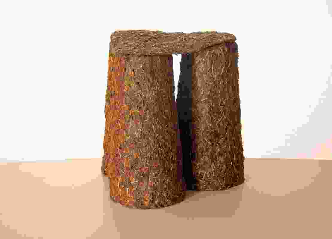 Dale Hardiman, Kids Straw Stool, a biodegradable design made from pea straw.