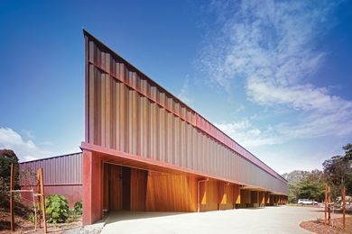 Bespoke copper sheeting and recycled tallowwood will develop a patina over time, allowing the building to immerse itself in the landscape.