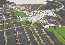 Three-dimensional models showing how the new paradigm might be implemented in Melbourne.