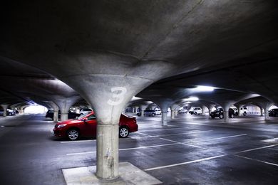 University of Melbourne's South Lawn Car Park by University South Lawn Underground Car Park by Loder and Bayly in association with Harris, Lange and Associates, completed in 1972.