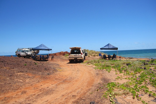 Camp on the ridge of the James Price Point cliffs.