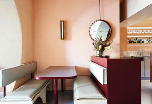 The fitout’s vibrant colours were inspired by the clients’ Chinese heritage.