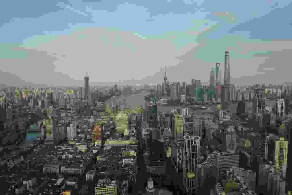 View of Shanghai from the 65th floor of Le Royal Meridien Hotel, Shanghai.