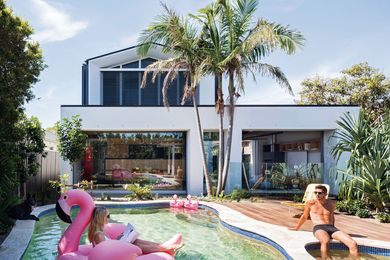 Elements of suburban living – swimming pool, garage, room for the children – have been incorporated without compromising on the quality of design.