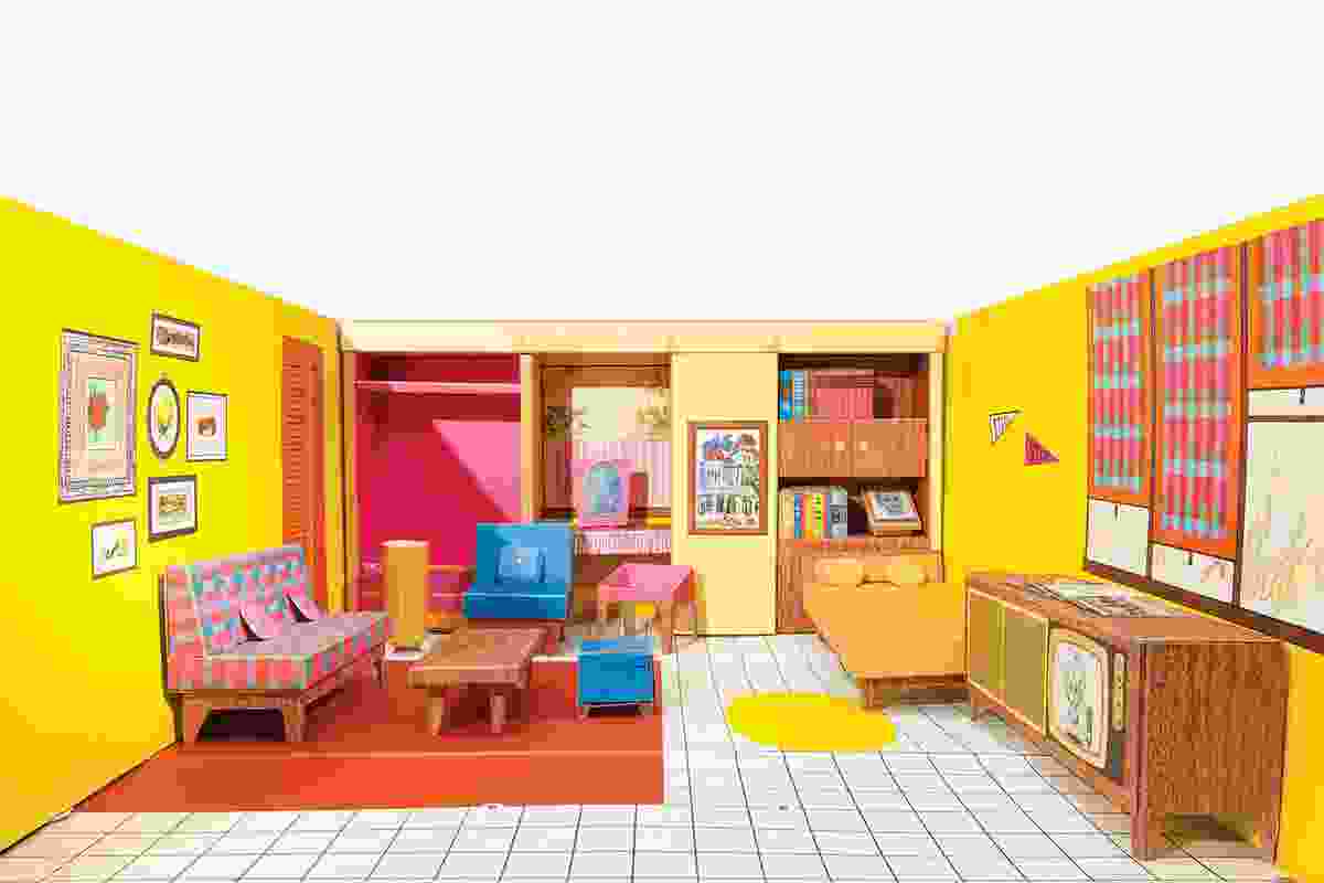 Barbie’s Dream House (interior) c. 1962. Offset lithography on cardboard. Collection: Mattel, Inc. © Mattel, Inc.