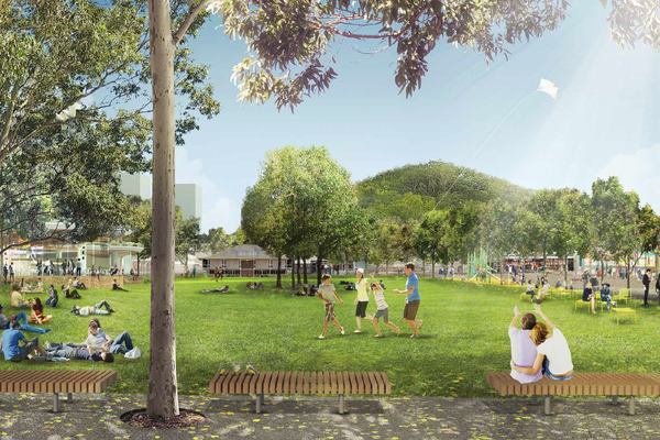 A reimagined Kibble Park, by GANSW in partnership with CHROFI, Tyrrellstudio and HillDPA.