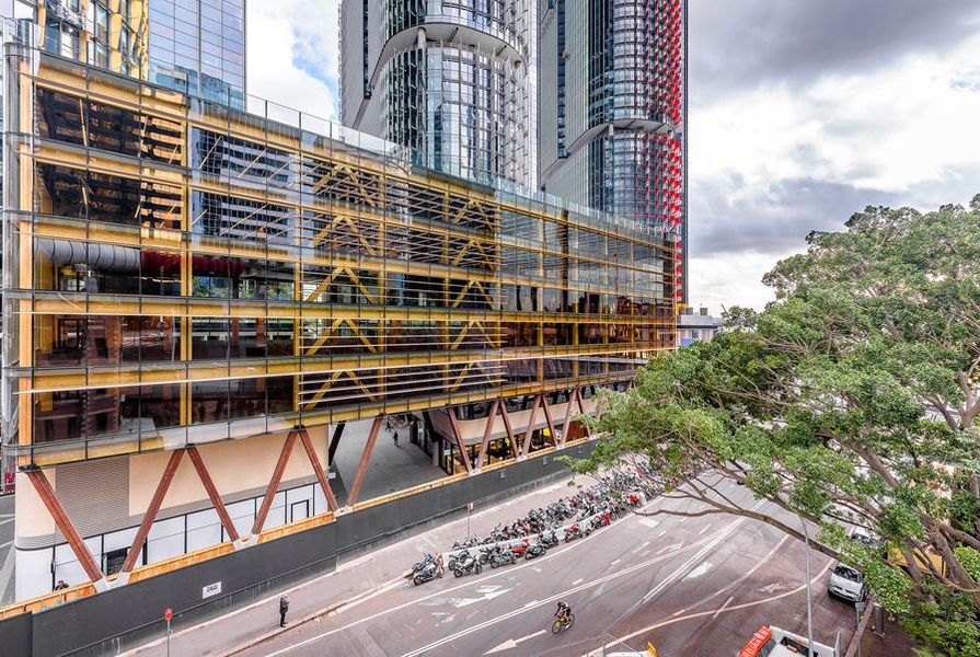 International House Sydney by Tzannes is praised in the report for its use of mass timber construction.