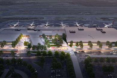 Designs for proposed Hobart Airport redevelopment and expansion.