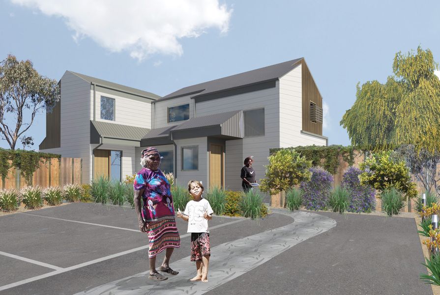 A concept image for a project in Melbourne’s south-east for Aboriginal Housing Victoria.