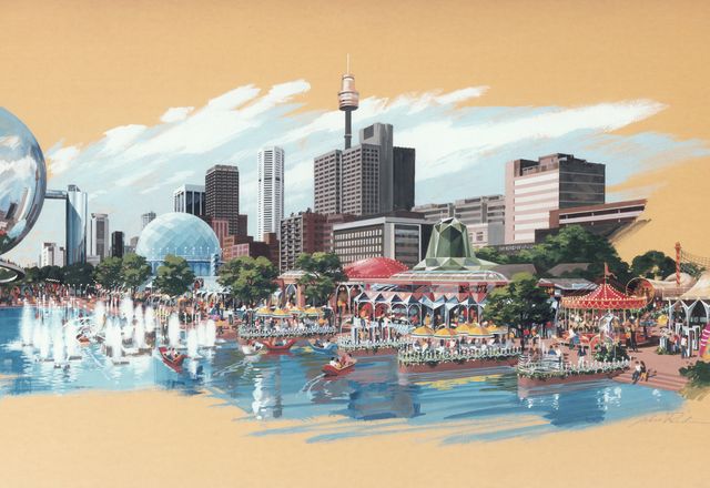 Discovey Village, Darling Harbour development proposal by architect Tony Corkill.