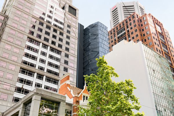 The proposed Alfred Place tower by Chris Connell Design as seen from Collins Street.