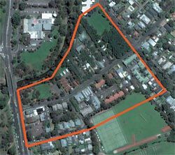 Aerial
photograph of the
redevelopment area.