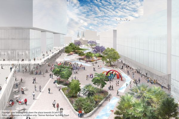 The design for the public space in the Parramatta Square project by JMD Design, Taylor Cullity Lethlean, Tonkin Zulaikha Greer and Gehl Architects.