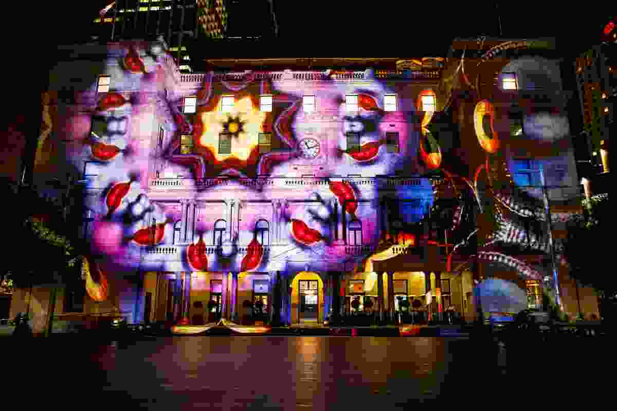 Customs House redressed with lighting projections.