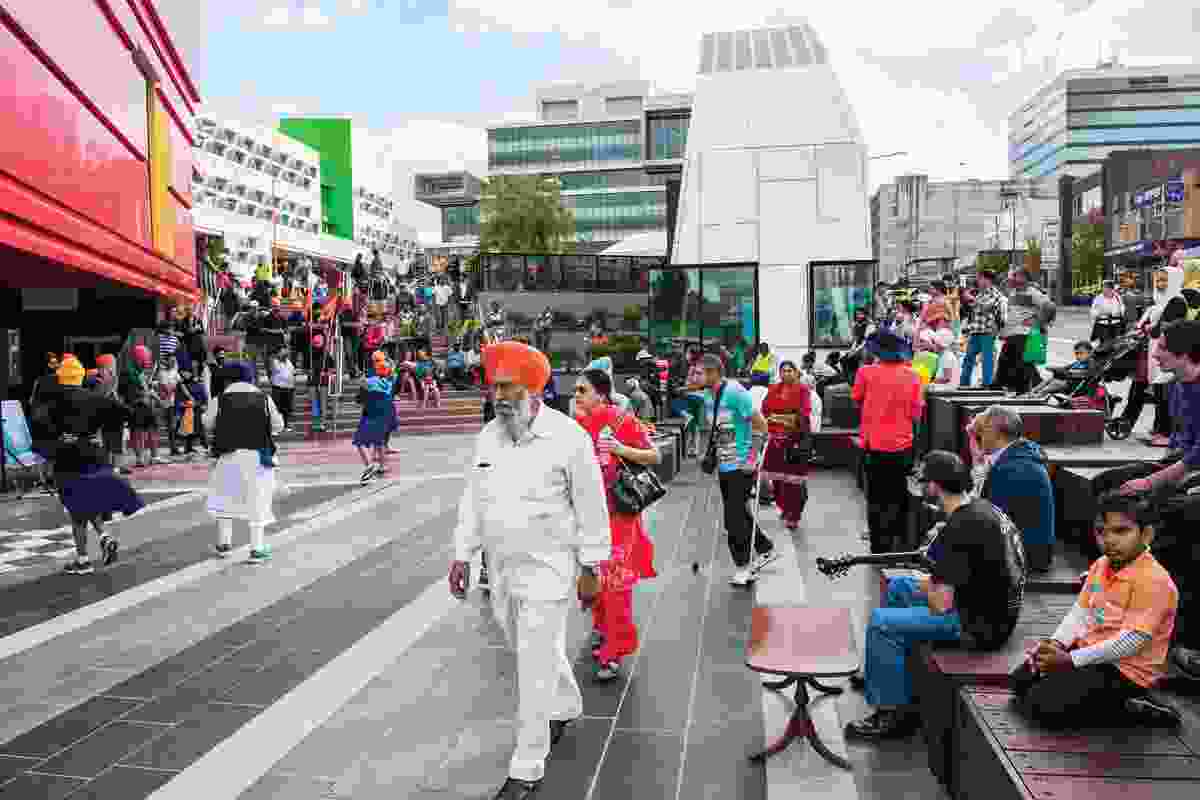 The official opening of the Dandenong Civic Square, April 2014.