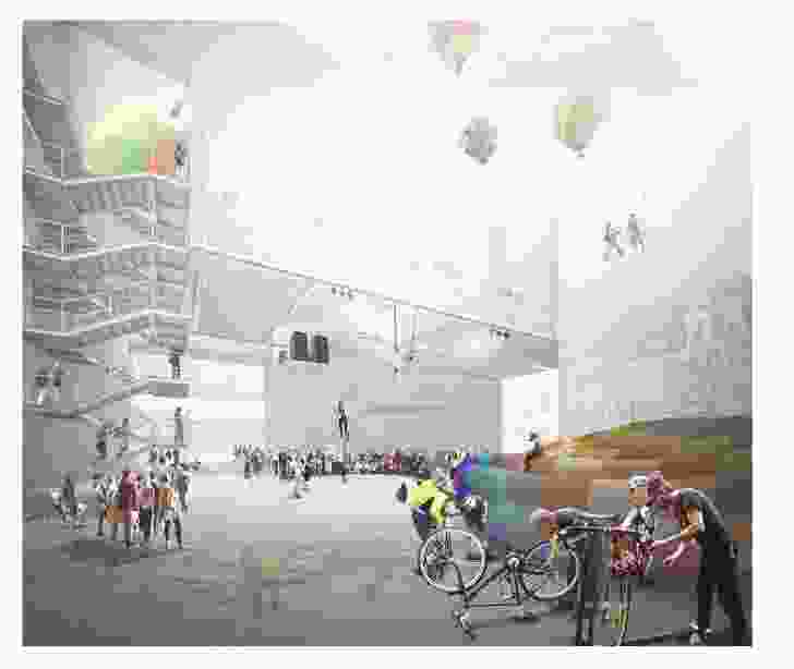 Anonymous finalist GH-5631681770. The design will include an internal 'street' that can be used all year round in Helsinki.