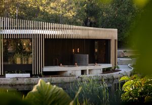 Deco Batten at Sol Elements Bathhouse on Queensland's Tamborine Mountain