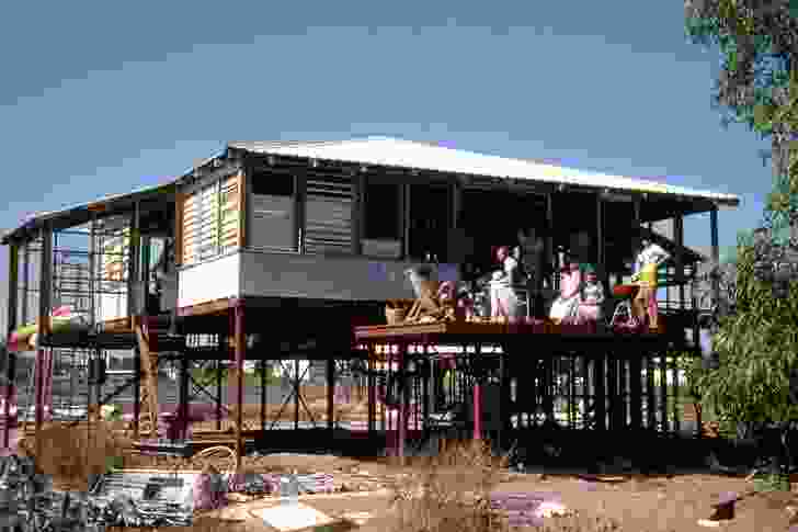 Troppo House under reconstruction, Coconut Grove, Darwin, NT, 1981.