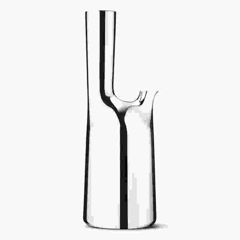 The stainess steel Peacock Pitcher for Georg Jensen.