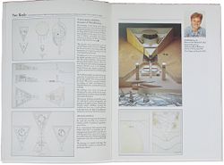 Pages from the catalogue of the 1987 Colorbond Student Biennale showing Sue Royle’s project A Museum to Exhibit the Treasures of Tutankhamun.
