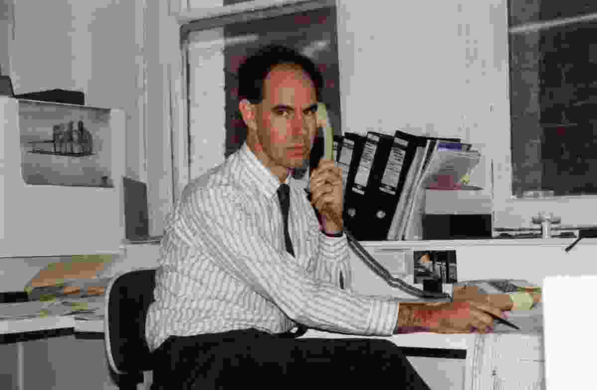 Steve Ashton at ARM's Leicester Street office, Melbourne (1988).