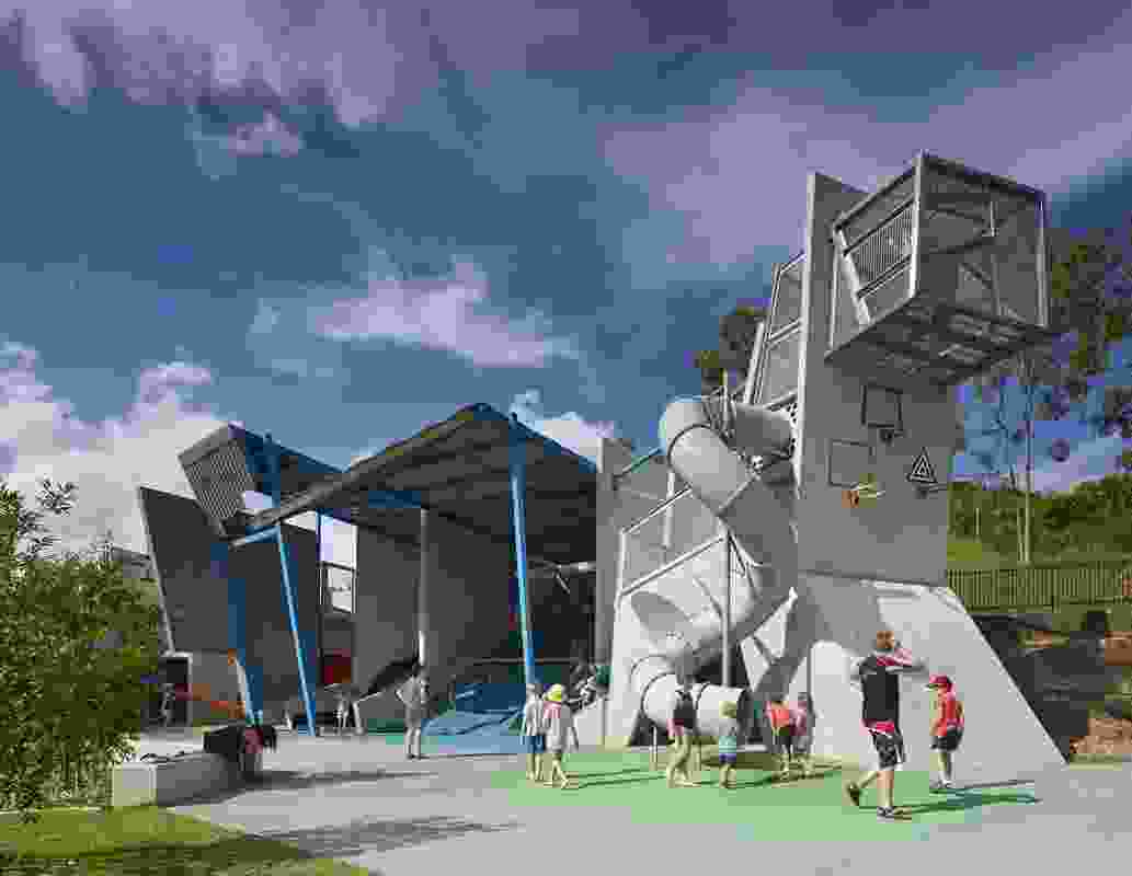 Frew Park Arena Play Structure by Guymer Bailey Architects.