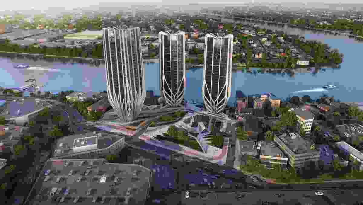 The three towers of the Grace on Coronation development by Zaha Hadid Architects are shaped like champagne flutes.