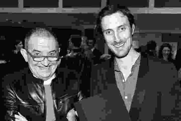 Edra creative director Massimo Morozzi (left) with Sydney designer Trent Jansen, winner of the 2010 Space Furniture Design Residency.