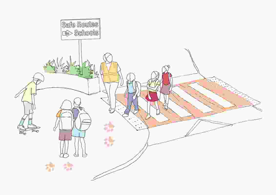 Infrastructure which facilitates children’s active mobility including signage, graphics and traffic calming measures.