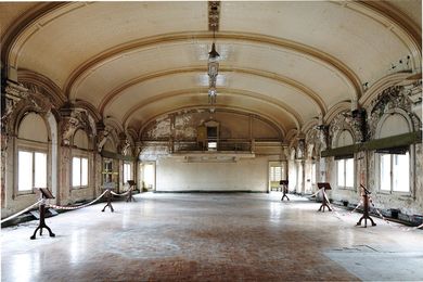 Despite the decay, the architecture of the ballroom still speaks volumes of what was once a hub of social and cultural activity.