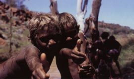 Scenes from the opening of the Tjulyuru Ngaanyatjarri Centre, which Inside Out Architects designed to support and encourage existing living practices, etiquette and knowledge systems. The centre is described by Mike Parsons as demonstrating the shift in Aboriginal tourism from “presenting culture as an object... to culture as a subject”.