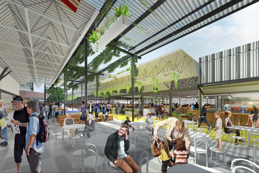 An artist impression of the Preston Market renewal works by NH Architecture and Breathe Architecture.