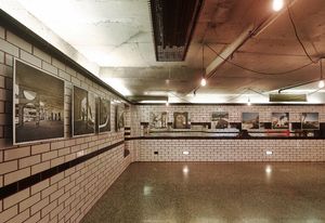La Plage du Pacifique exhibition at Spring St Grocer cheese cellar.