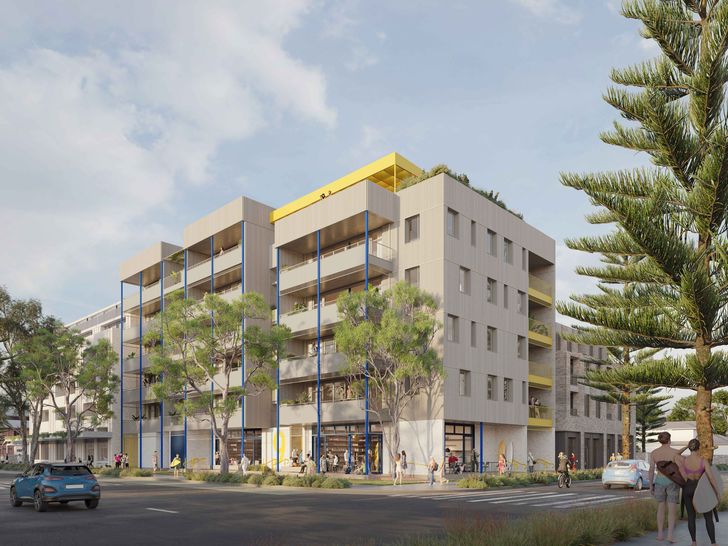 Exterior view of Corner Lot Apartments 02 by Spacecraft Architects.