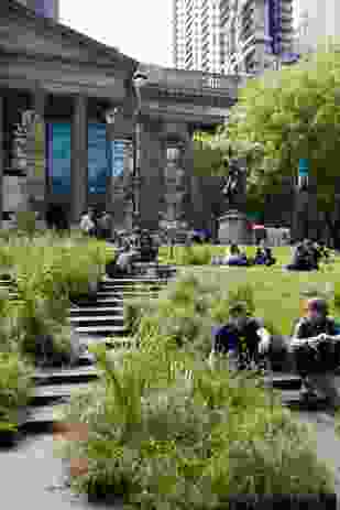 Grasslands installation by Linda Tegg at the State Library of Victoria.