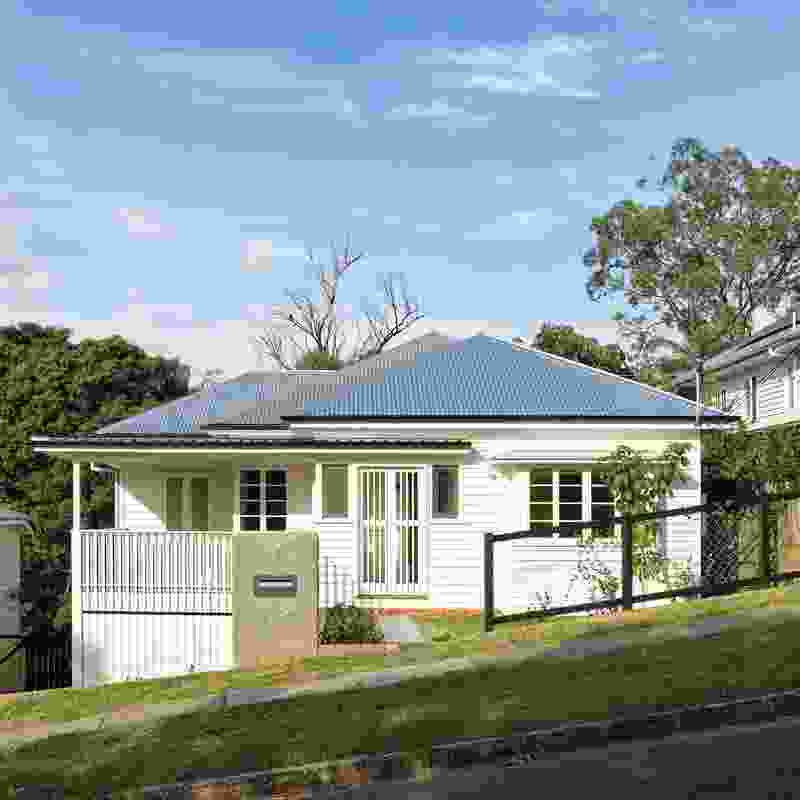 The addition of a small covered verandah to the northern side of the street elevation helps connect the house to its surrounding neighbourhood.