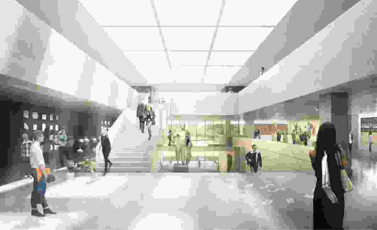 The interior of the proposed Chau Chak Wing Museum by Johnson Pilton Walker will feature a triple-height atrium.