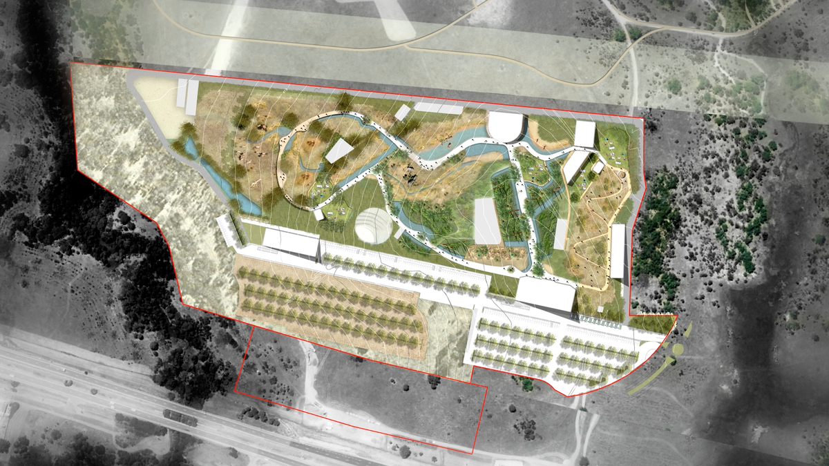 The proposed Sydney Zoo masterplanned by Aspect Studios will be located in the Bungarribee "Super Park" precinct in western Sydney.