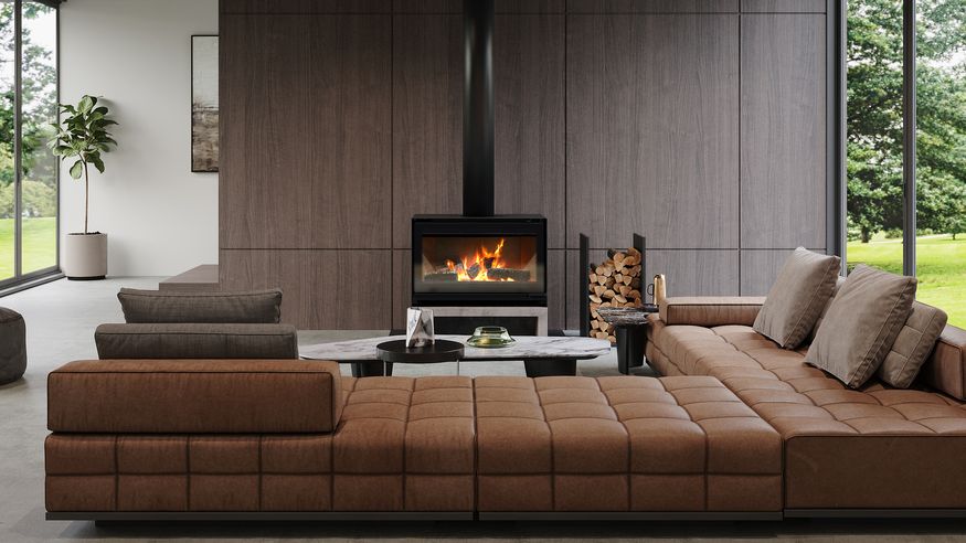 Direct Vent freestanding wood fireplaces by Escea | ArchitectureAu