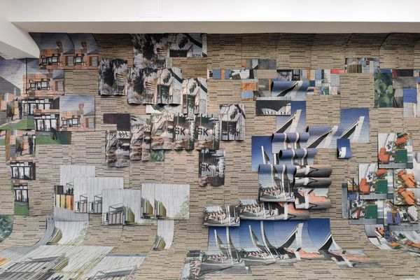 Carpet tiles printed with low-VOC ink presented some of PHOOEY Architects’ work.