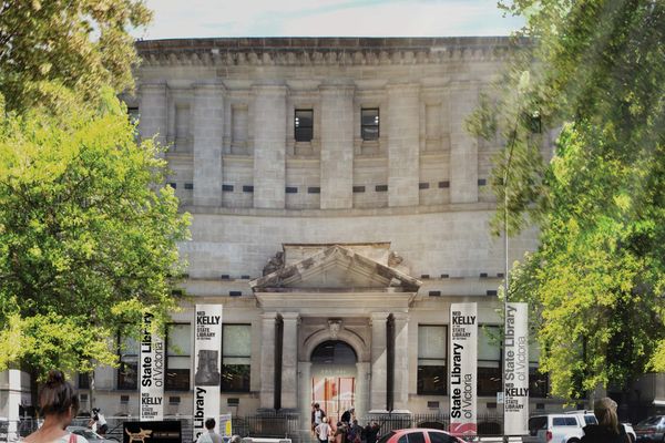 An artist's impression of the Russell Street entrance to the State Library of Victoria.